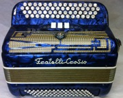 ACCORDEON 2 VOIX 80 BASSES BLEU MARBRE FRATELLI CROSIO
